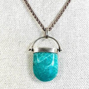 Knockout Amazonite and Sterling Silver Pendant